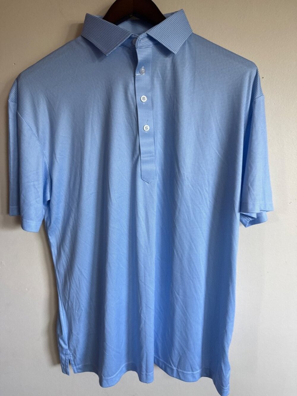 Collars & Co. Baby Blue Dress Colla golf Polo Shirt X-Large Lightweight Polyeste